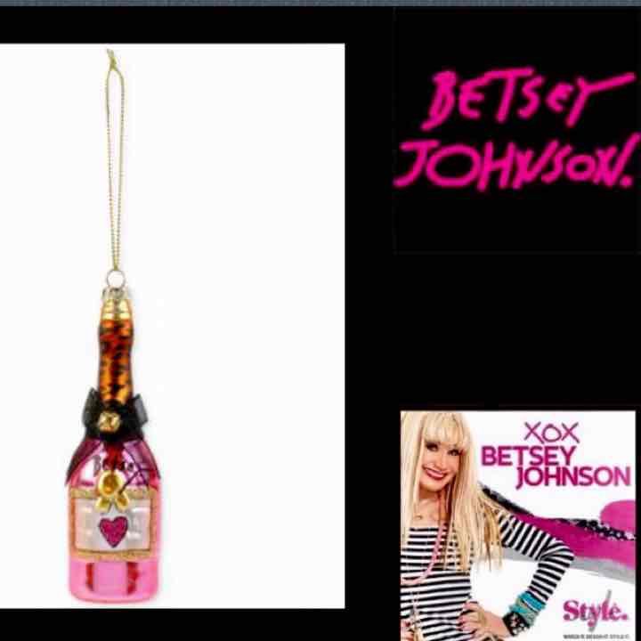 Betsey Johnson Pink Champagne Ornament