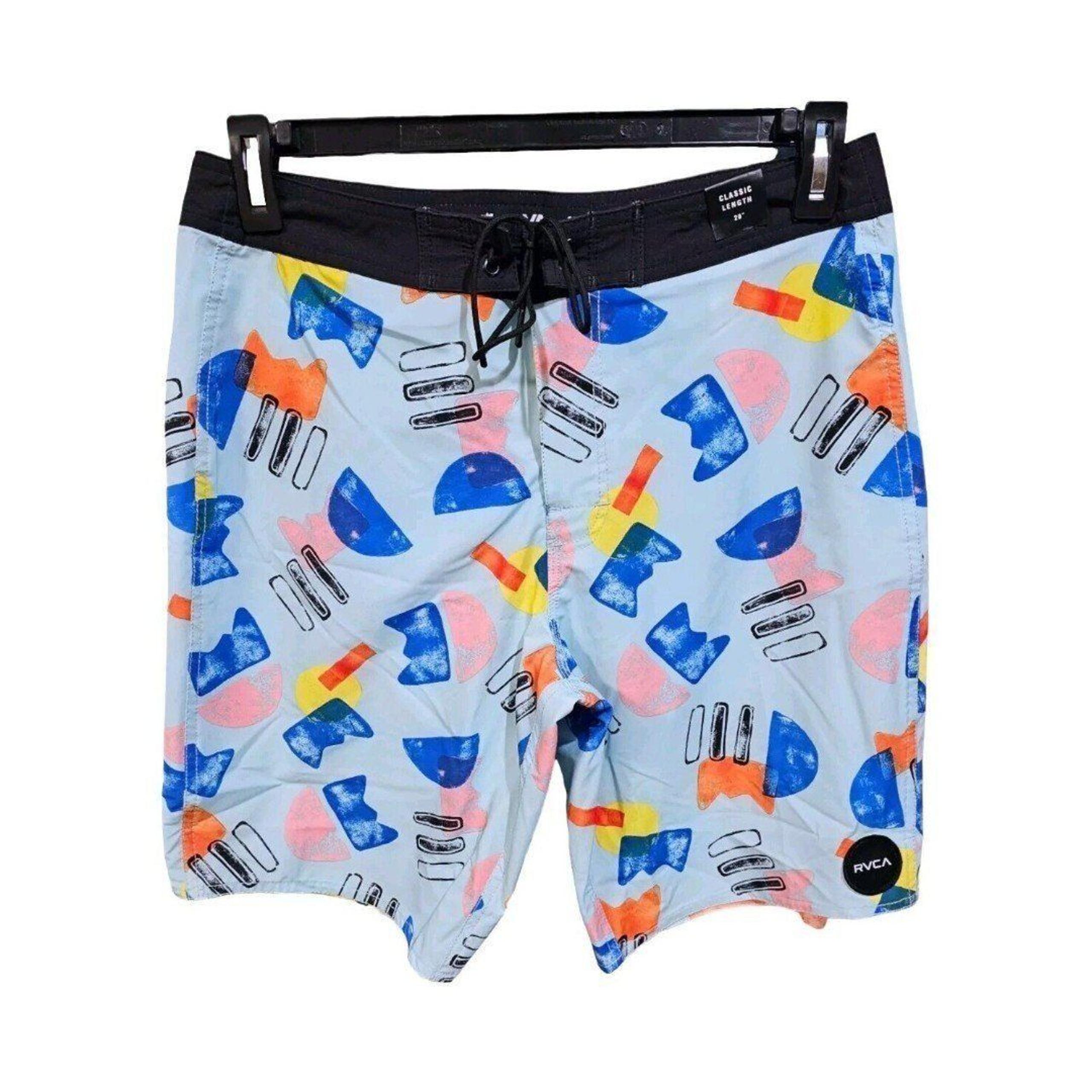 RVCA Mens Board Shorts Size 32 Swim Surf Trunks Blue 20"