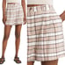 Treasure & Bond Preppy Plaid Pleated Cotton Shorts Tan Brown Chanterelle 22 NWT