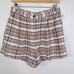 Treasure & Bond Preppy Plaid Pleated Cotton Shorts Tan Brown Chanterelle 22 NWT
