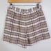 Treasure & Bond Preppy Plaid Pleated Cotton Shorts Tan Brown Chanterelle 22 NWT