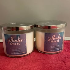 BBW Saltwater breeze 3wick candles x2