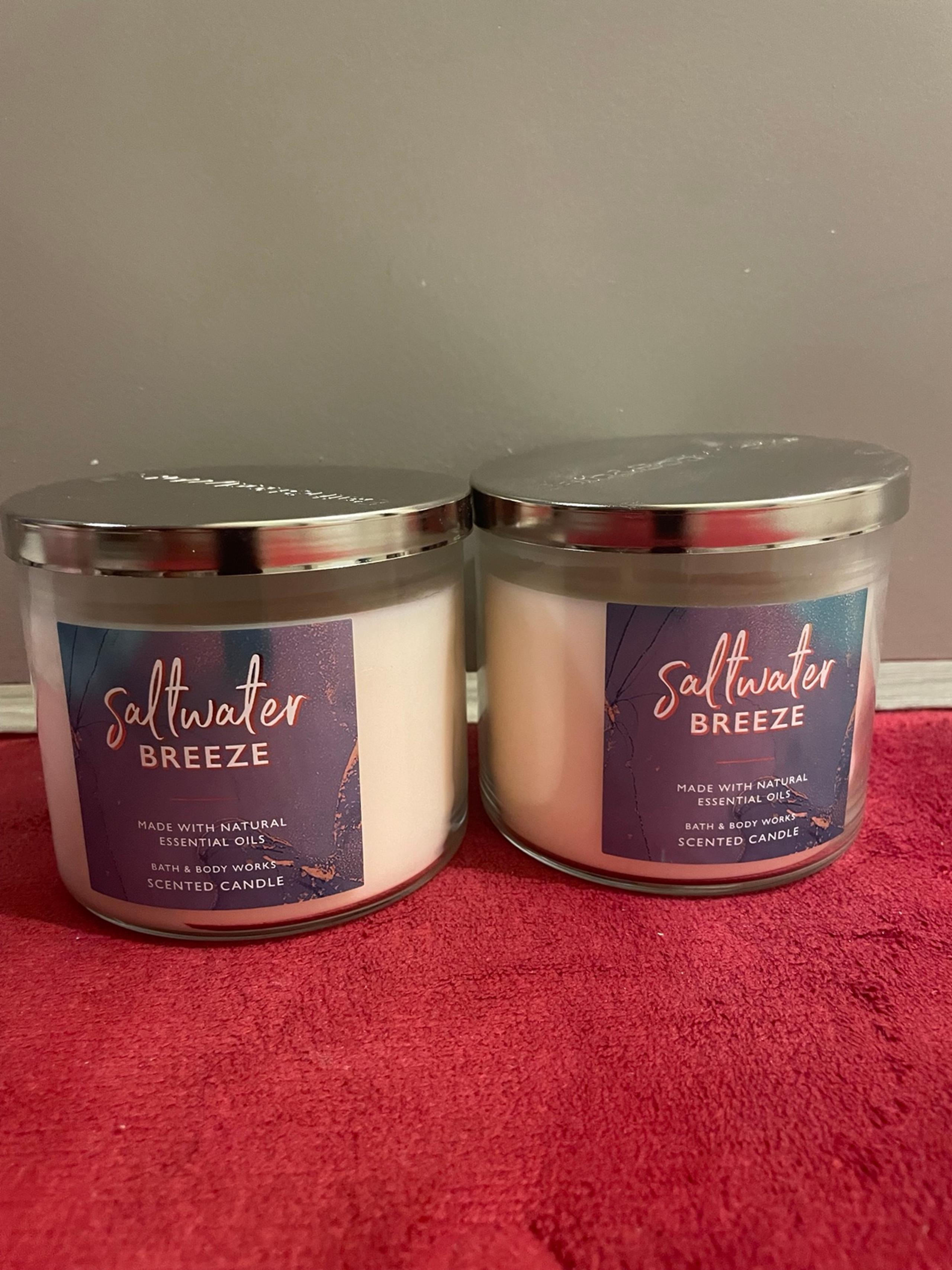 BBW Saltwater breeze 3wick candles x2