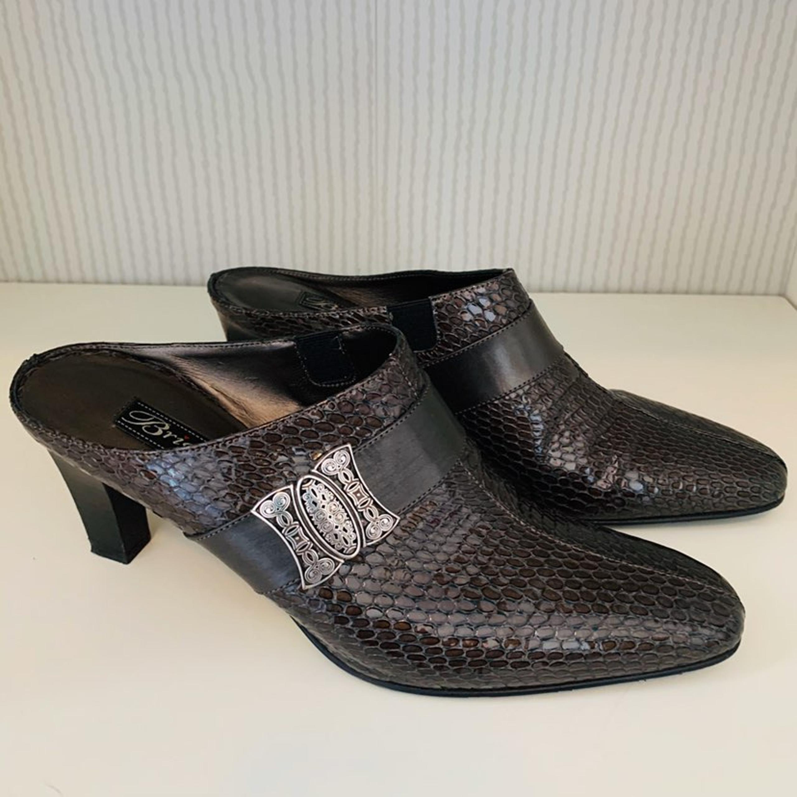 Brighton Rhyme Snakeskin Mules