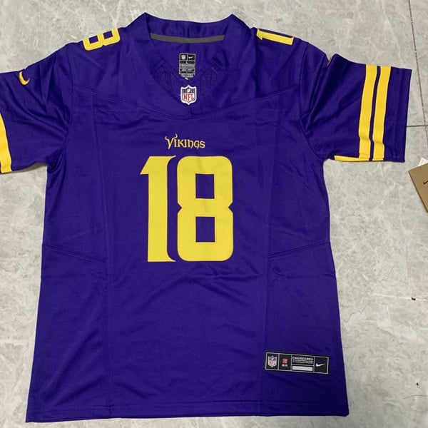 Nike Mens Minnesota Vikings Justin Jefferson NFL Purple Jersey
