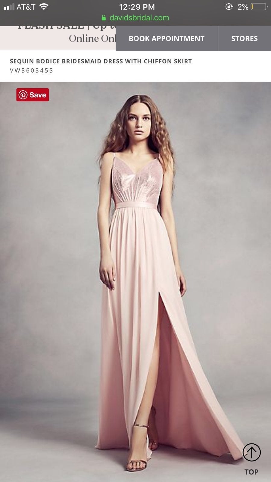 David’s Bridal Pink Bridesmaid Dress
