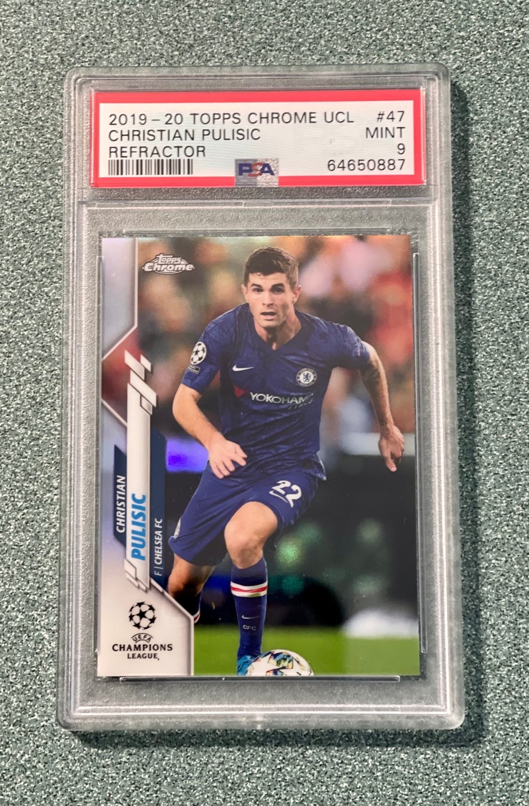 2019-20 Topps Chrome Refractor Christian Pulisic PSA 9 Mint