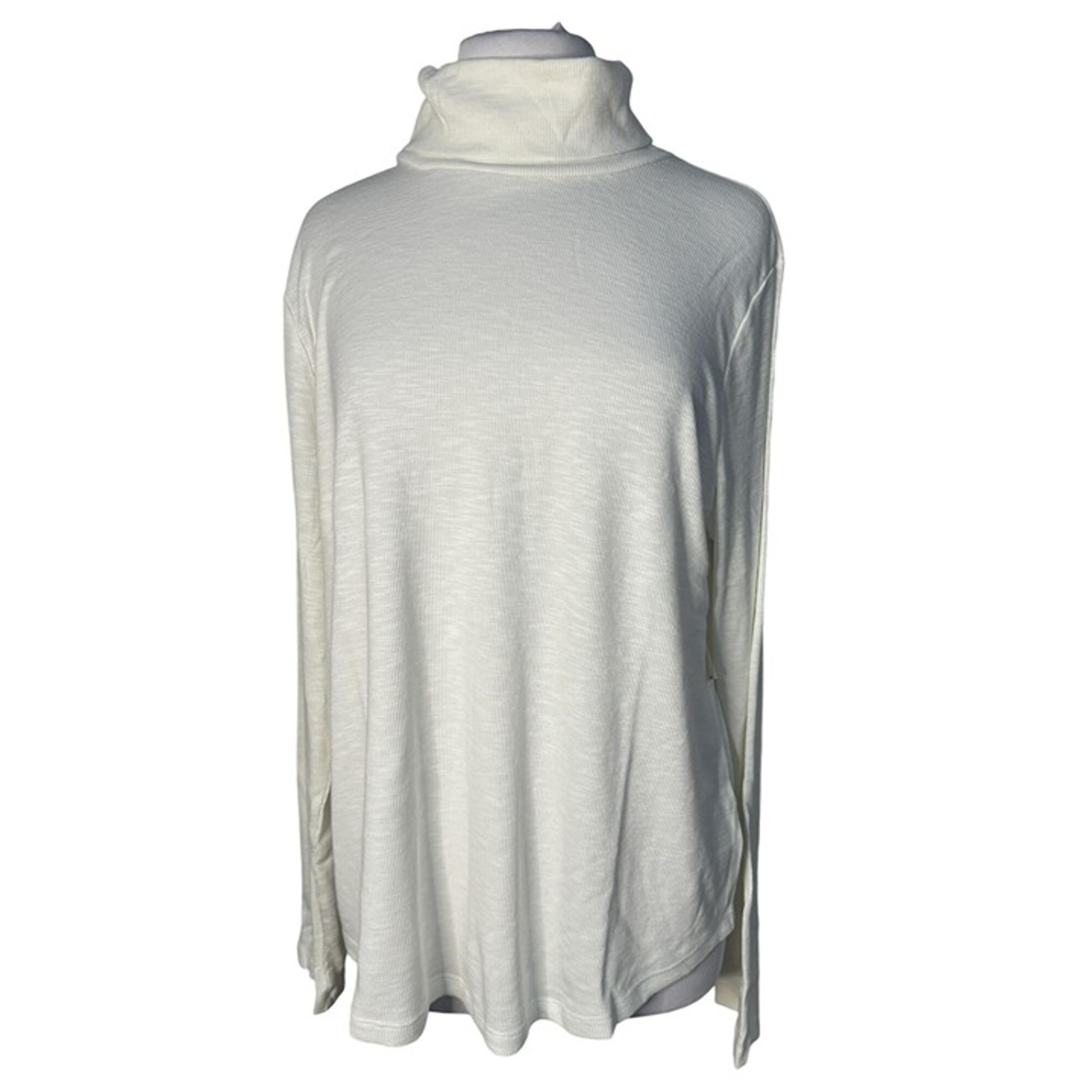GAP Womens Essential Rib Off White Turtleneck Pullover Long Sleeve Top XXL