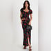 X. NEW with tags (NWT) Lulu’s Remarkable Black Floral Print High-Rise Maxi Skirt