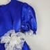 Handmade Royal Blue Tafetta And Lace Pageant Holiday Dress