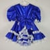 Handmade Royal Blue Tafetta And Lace Pageant Holiday Dress