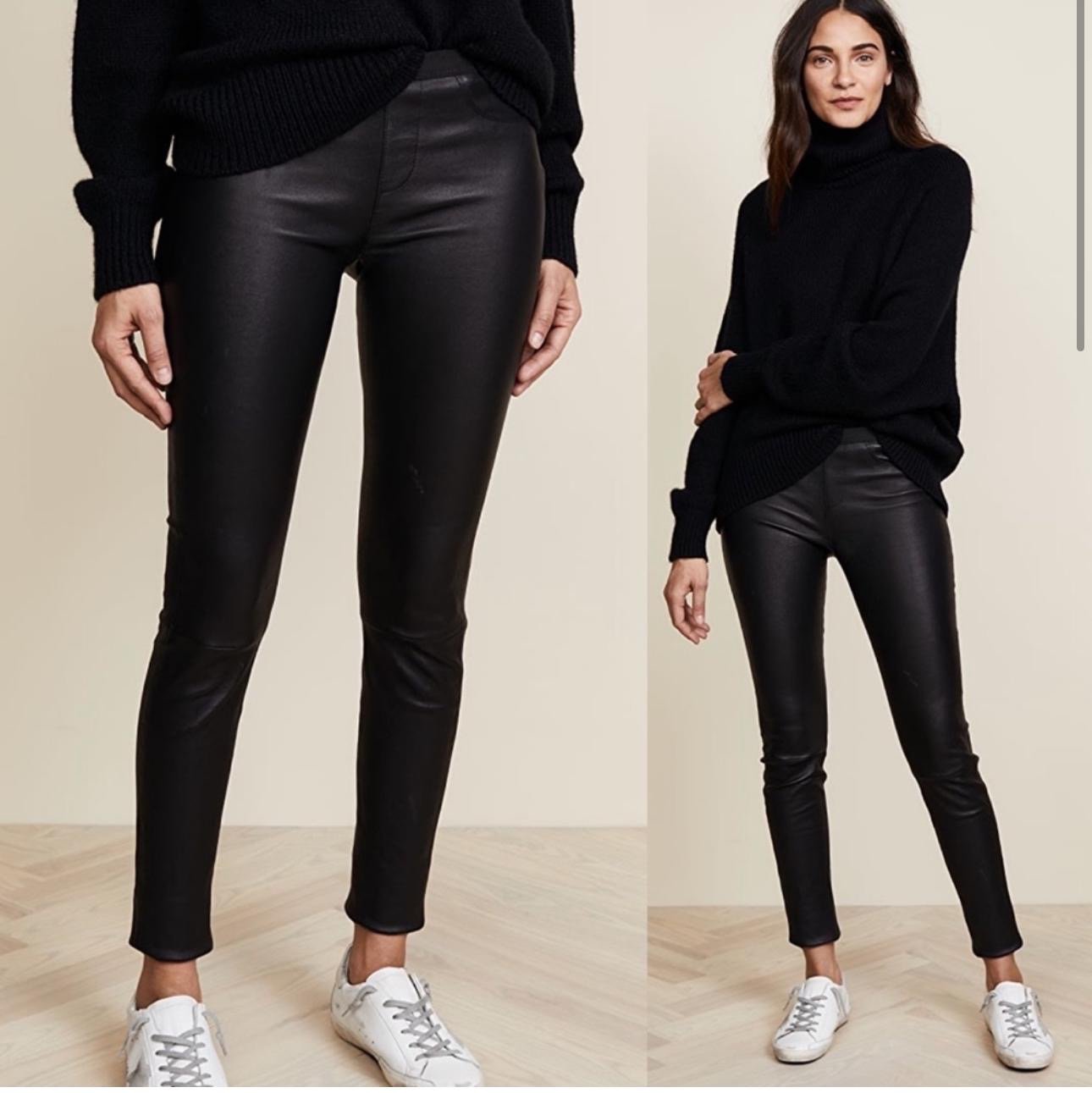 helmut lang black leather leggings