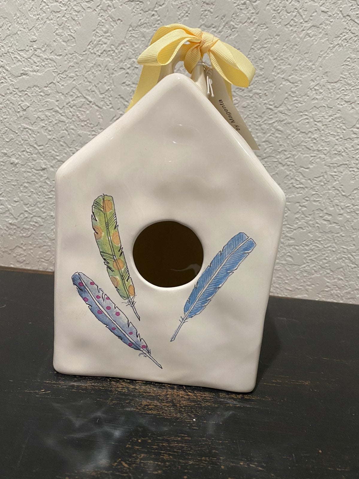 Rae Dunn feather birdhouse