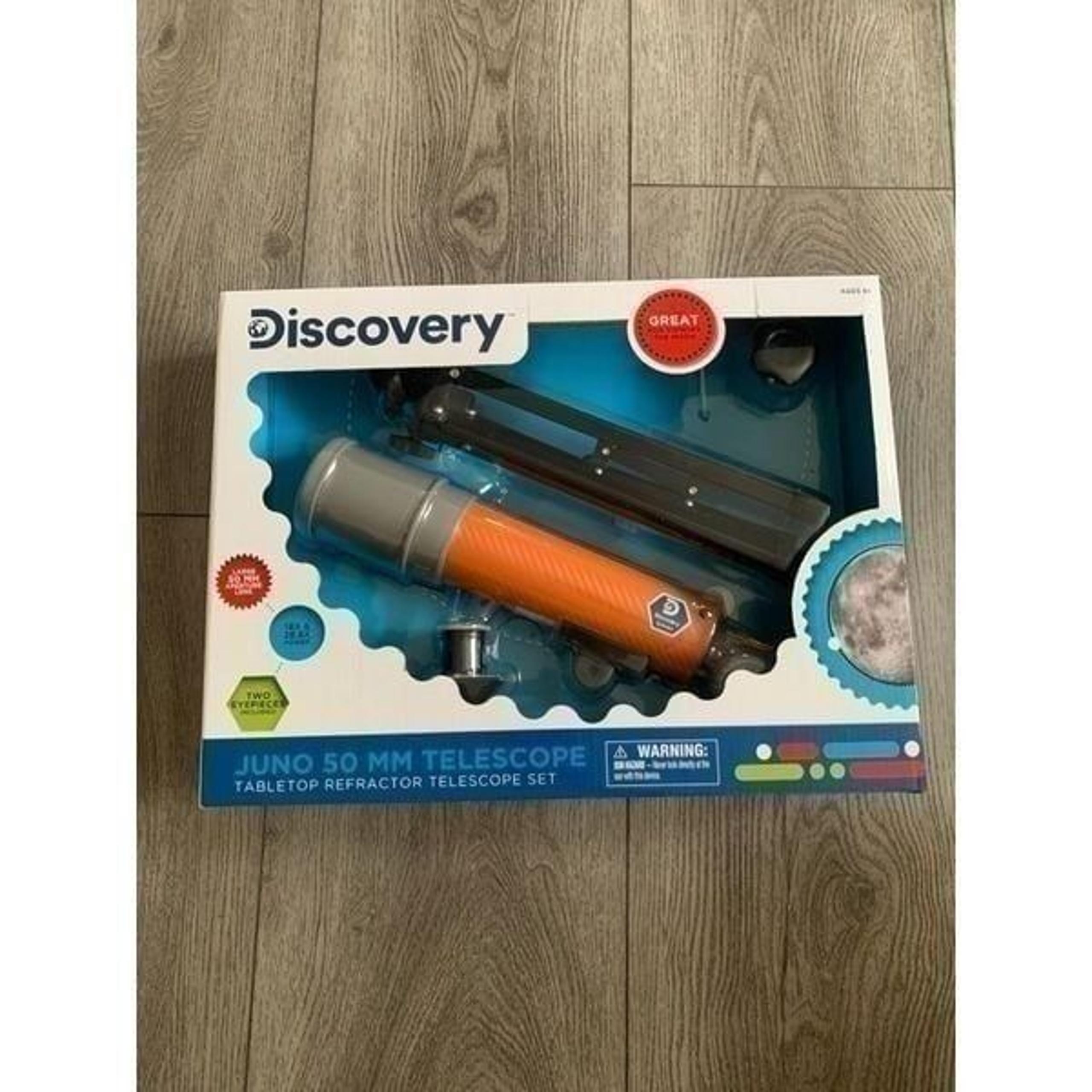 Discovery Juno 50MM telescope tabletop refractor telescope set. Great Easter gif