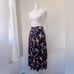 Vintage ‘90s Norton McNaughton Navy Blue Floral Print Pleated Midi Skirt