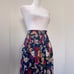 Vintage ‘90s Norton McNaughton Navy Blue Floral Print Pleated Midi Skirt