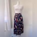 Vintage ‘90s Norton McNaughton Navy Blue Floral Print Pleated Midi Skirt