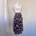 Vintage ‘90s Norton McNaughton Navy Blue Floral Print Pleated Midi Skirt