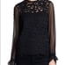Alexis Scalloped Black Lace Blouse