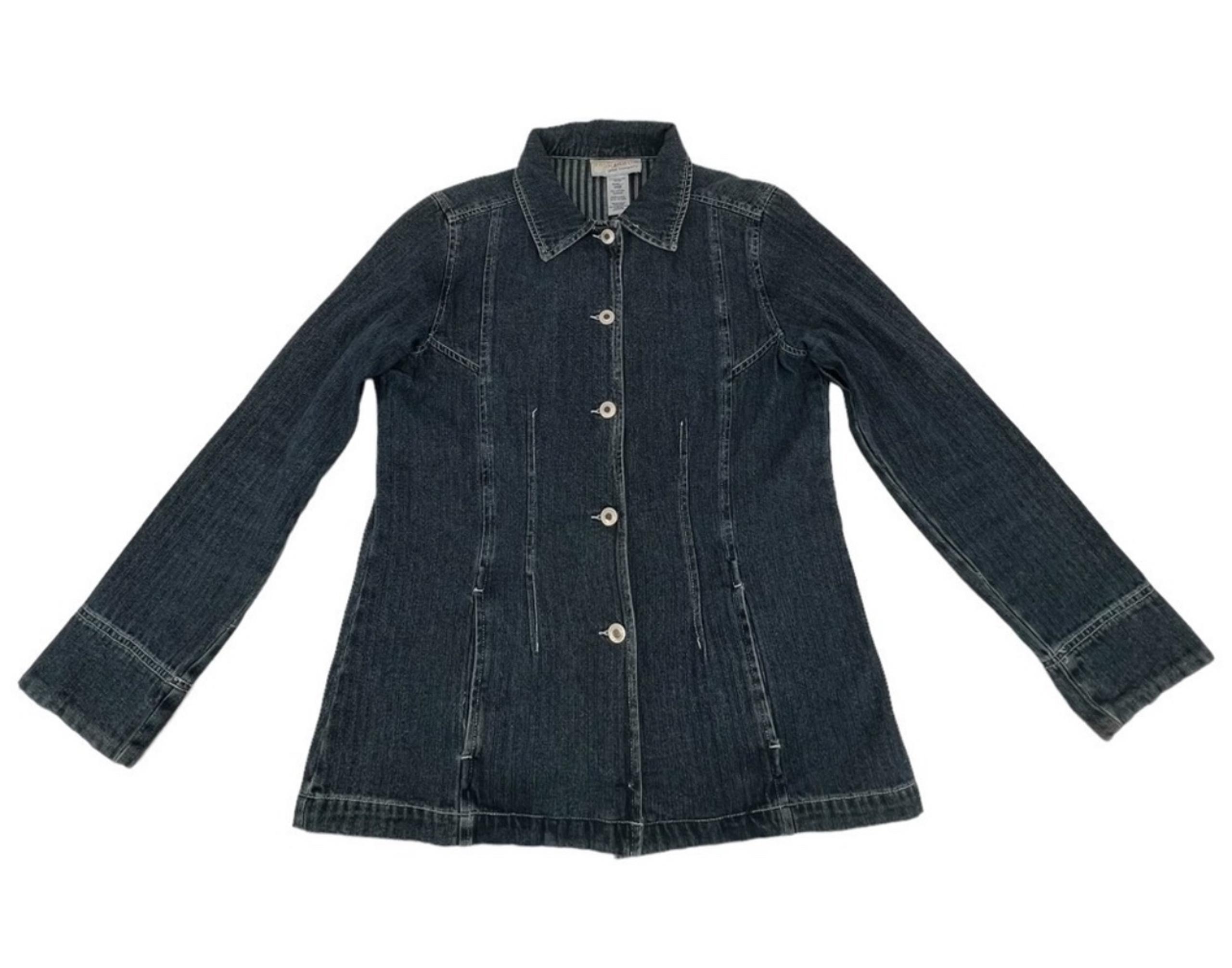 Sag Harbor Fitted Blue Denim Jean Jacket Size Small Women's