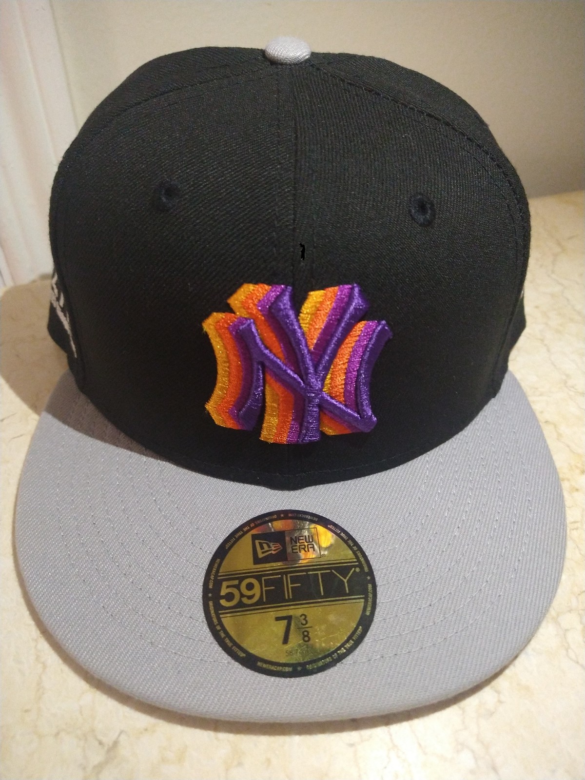 New Era New York Yankees 59Fifty Retro Rewind VHS Black MLB Fitted Hat Cap 7 3/8