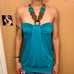 Blue & Brown Beaded Halter Top by American Dream!
