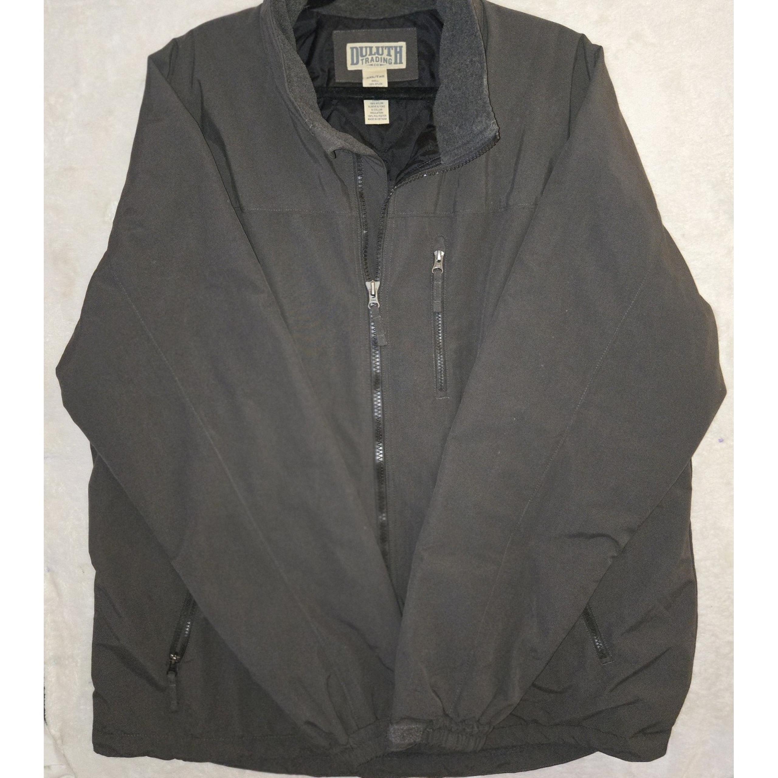 Duluth Trading Snap Front Heavy Canvas Drk Brown Jacket w/ Lining Men 2XL T