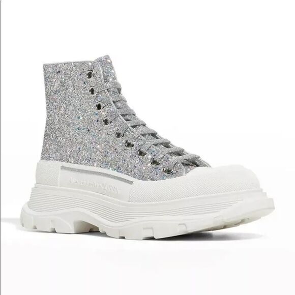 Alexander McQueen Tread Slick Glitter High-Top Boots