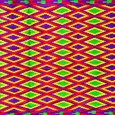 African Fabric/ Woven Kente - Red, Purple, Yellow, Green “Ahomk”, 4 Yards