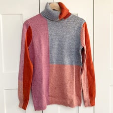 Sundance Stargazer Patchwork Turtleneck Sweater size small