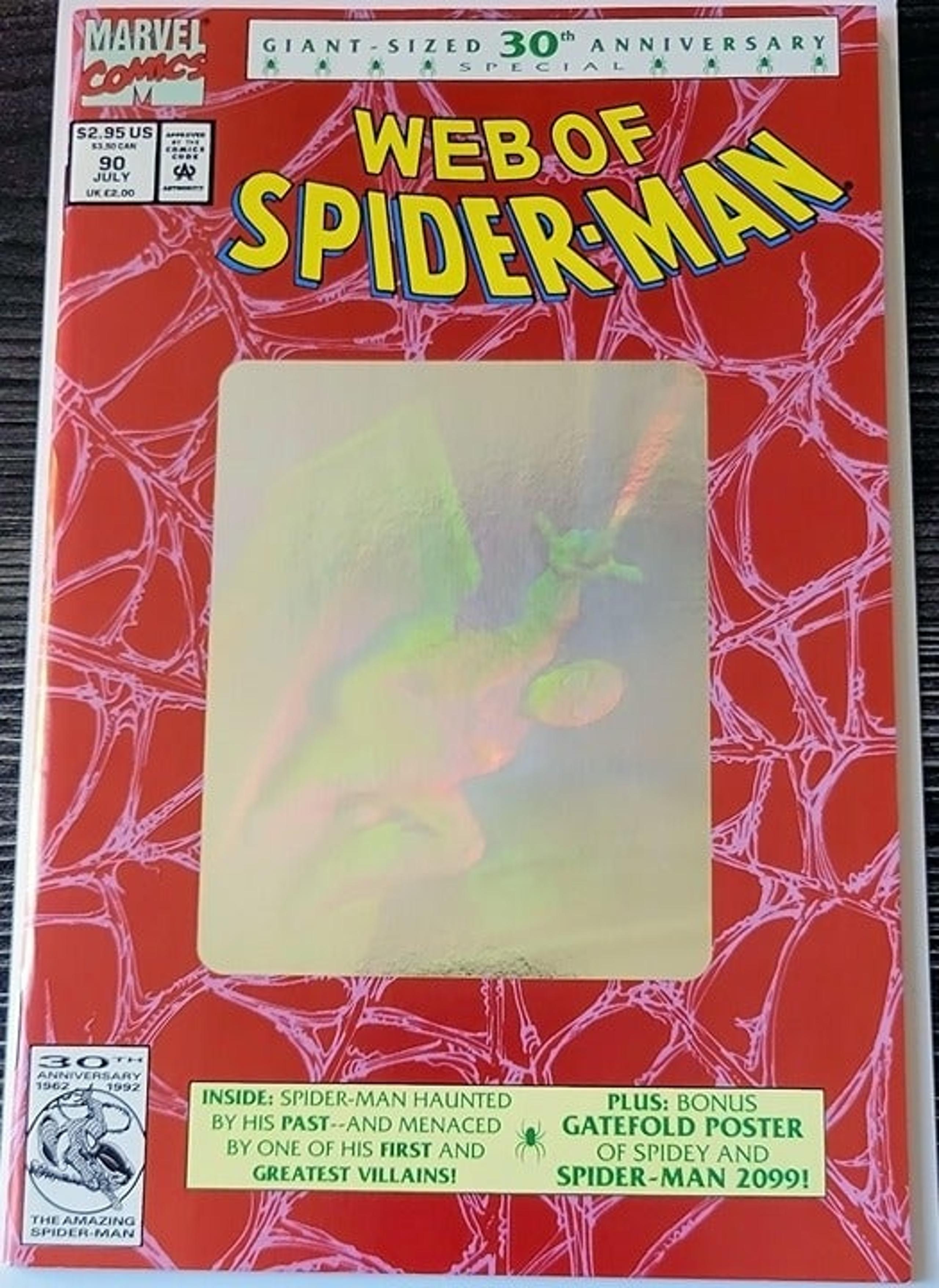 Web of Spider-Man #90 (1992) Vintage Key Comic, 30th Anniversary Hologram Issue