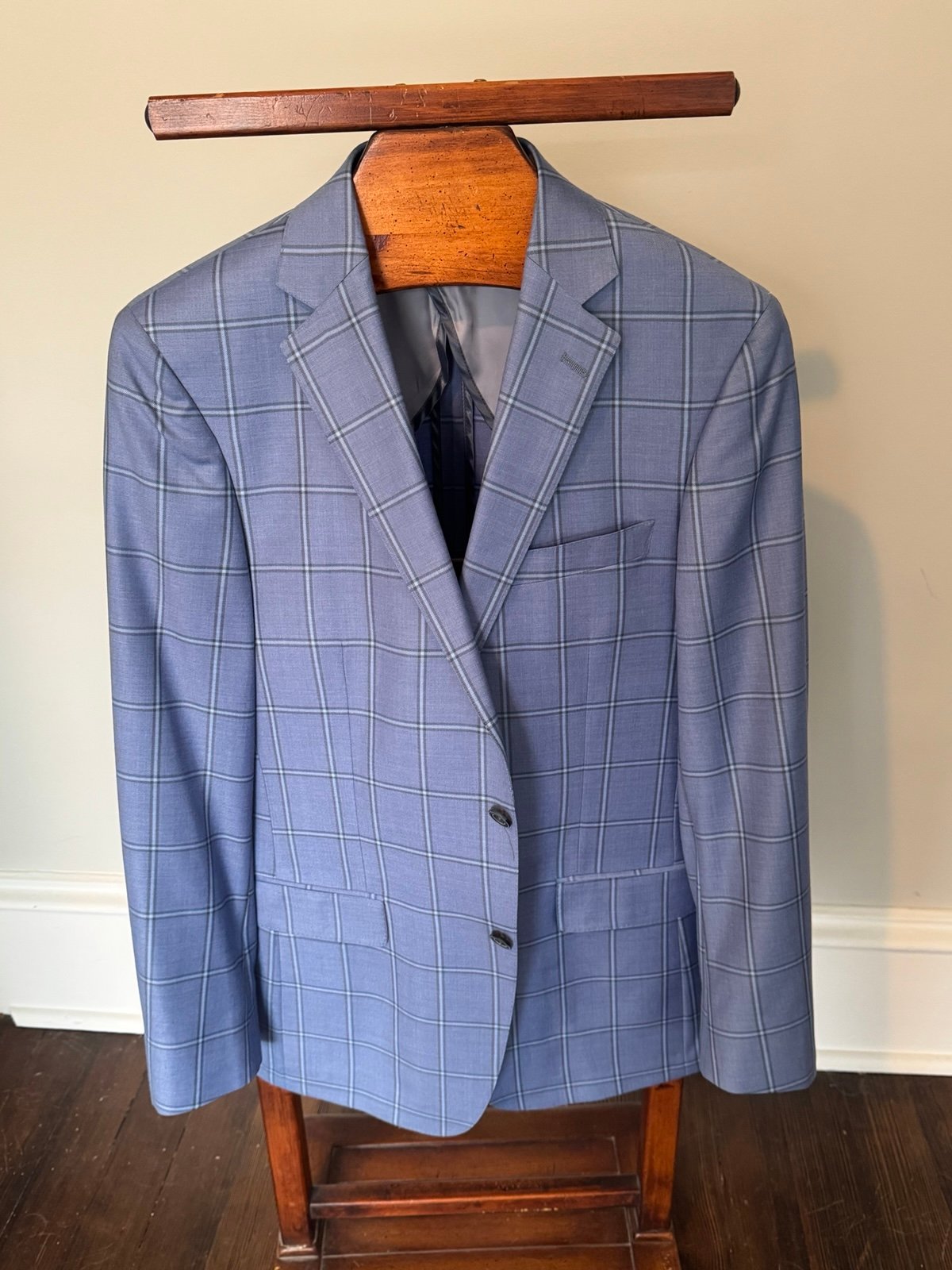 Hart Schaffner Marx Blue Windowpane Sportcoat