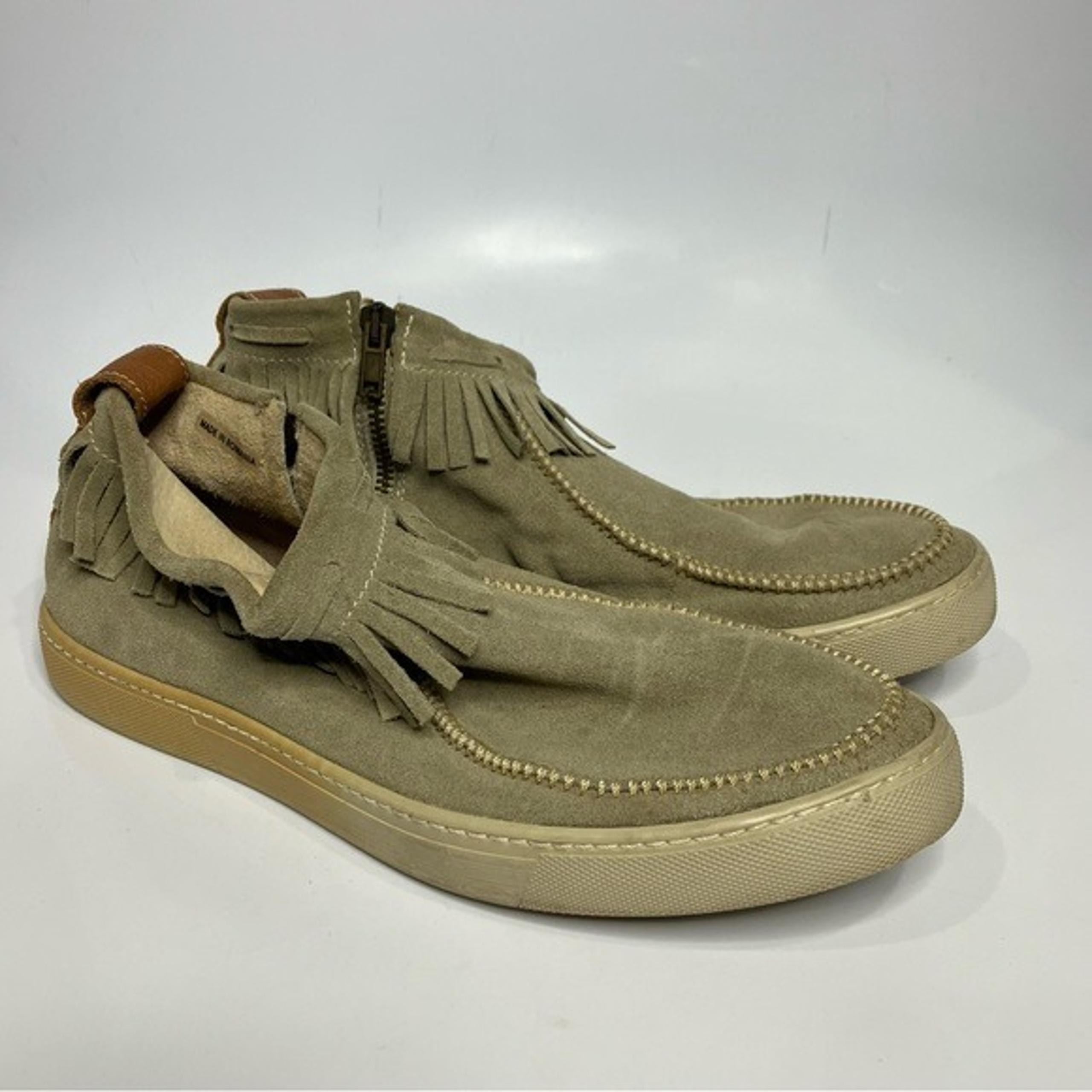 Sundance tan suede fringe shoes women’s casual neutral western Indian boho