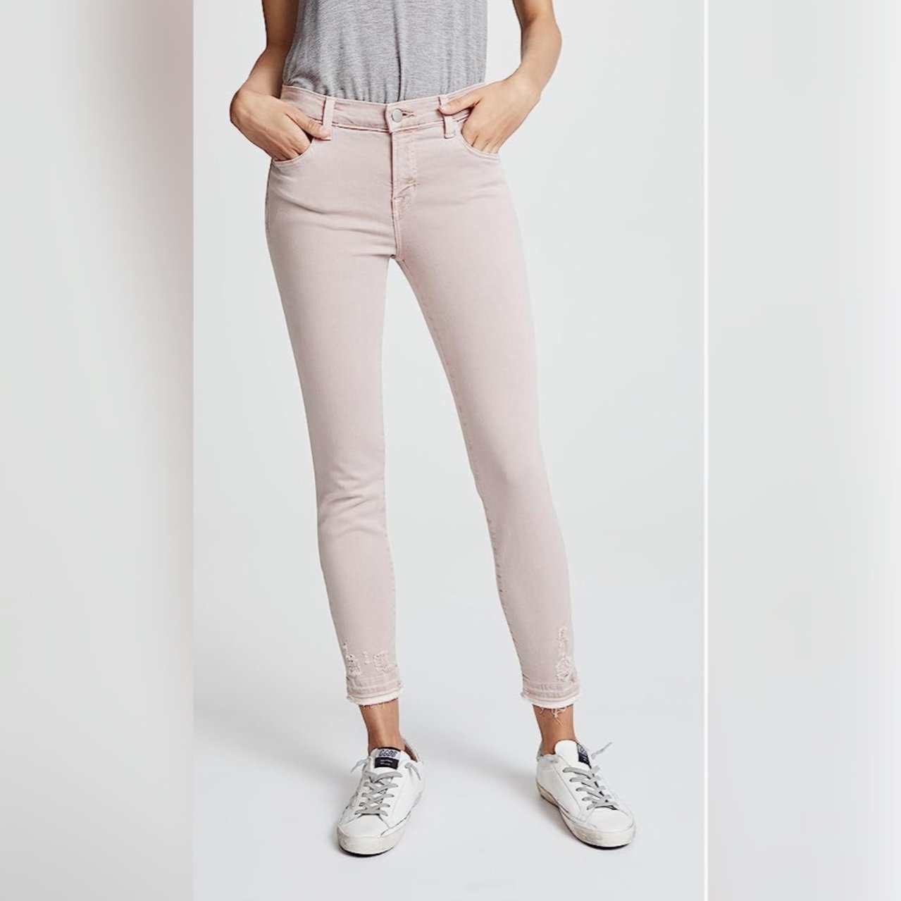 J Brand 835 Mid-Rise Capris in Vinca Destruct Women's Jeans