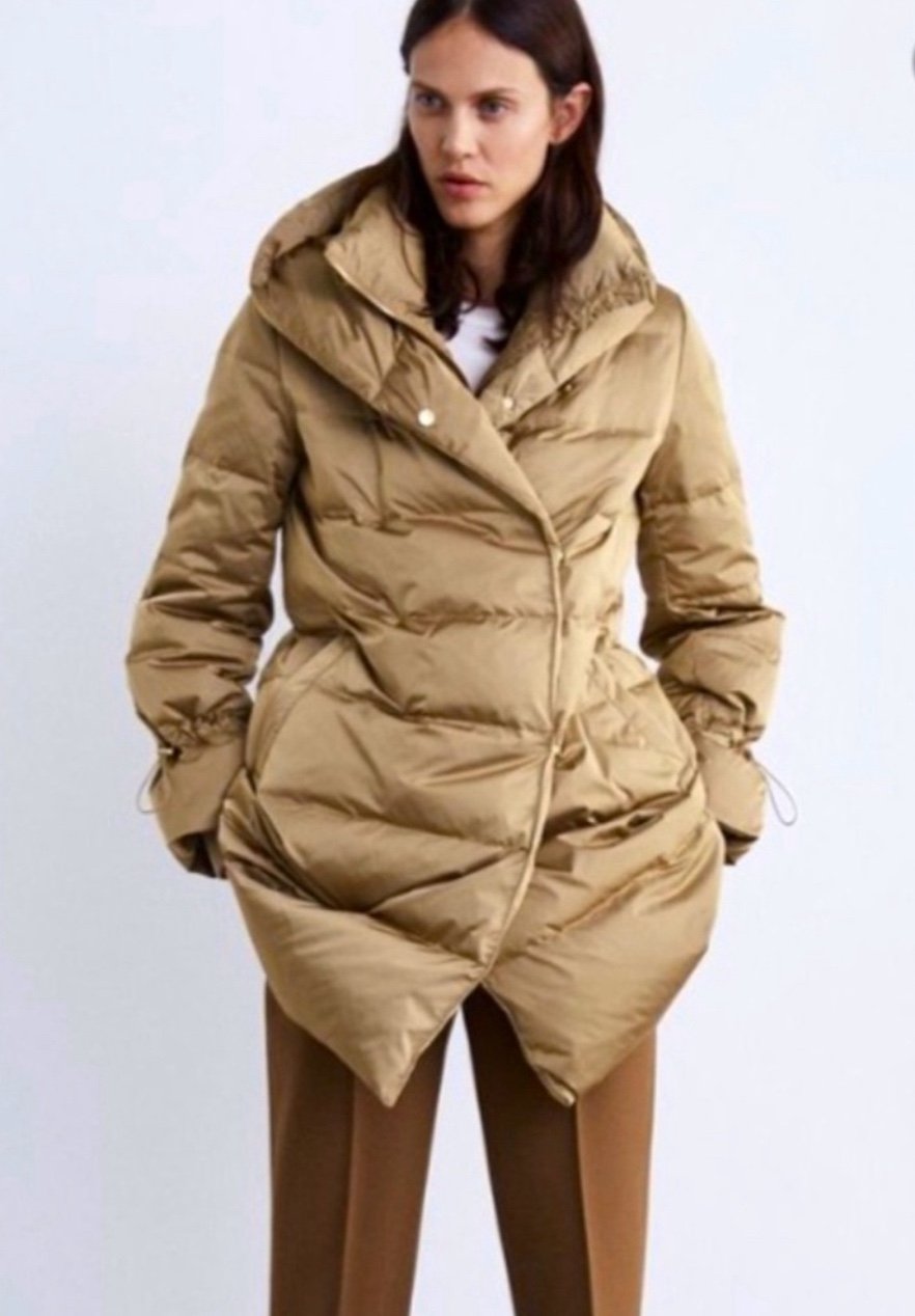 Zara gold puffer with gloves
