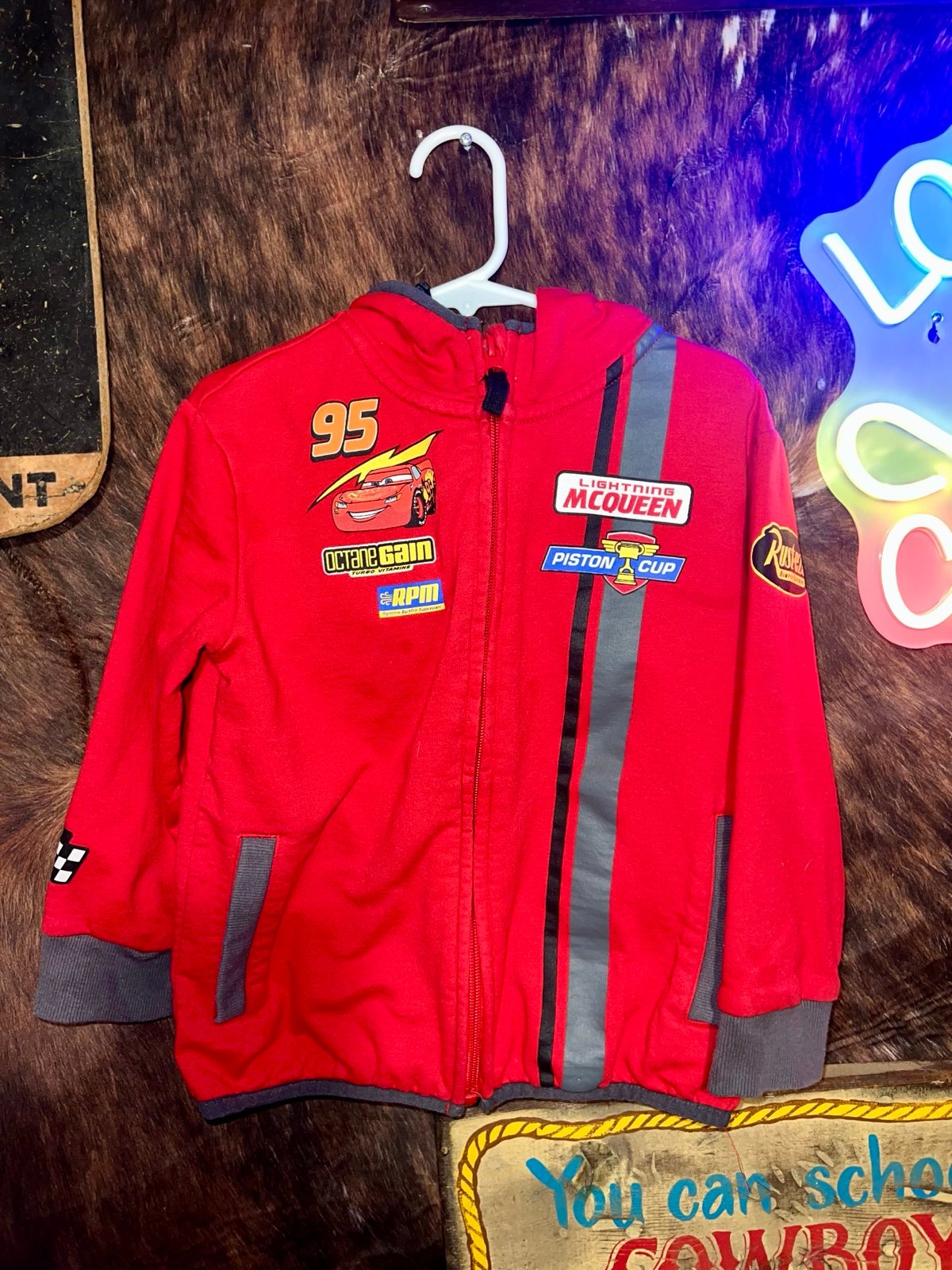 Disney Lightning McQueen Zip-Up Hoodie for Kids Size 4