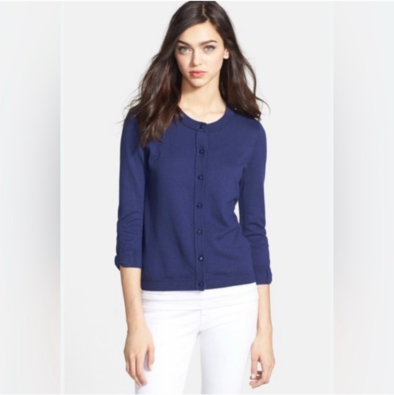 KATE SPADE NY NAVY BUTTON DOWN SWEATER
