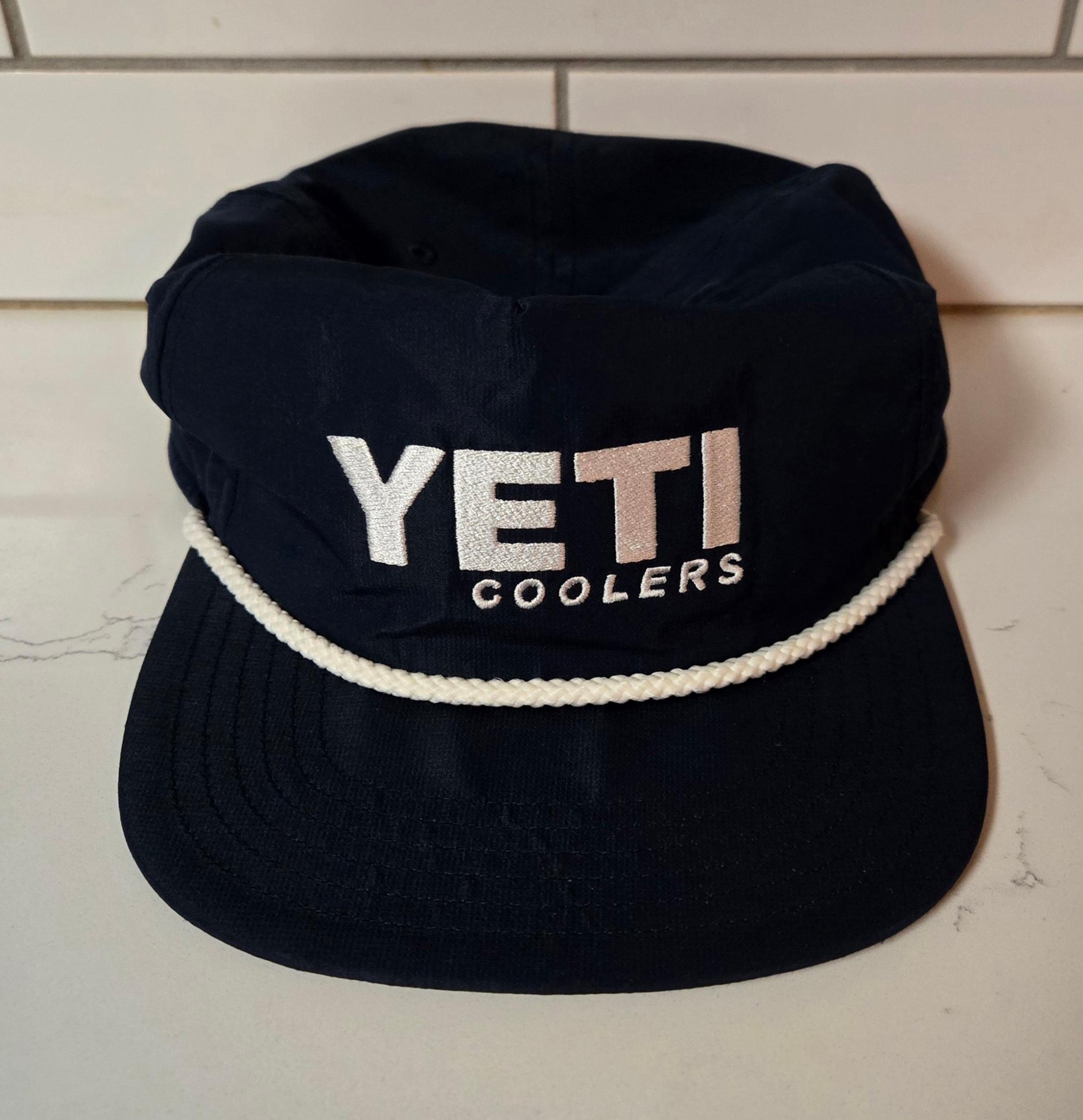 Yeti Coolers Mid Pro Flat Brim Adjustable Snapback Rope Hat Men's OSFM Navy Blue