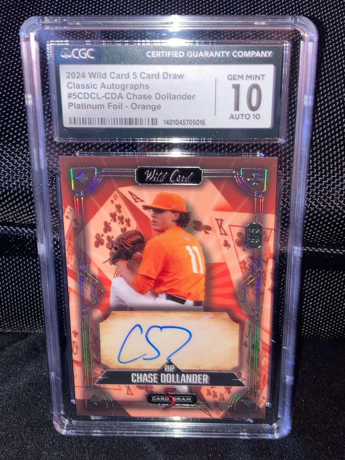 2024 Wild Card 5 Card Draw Classic Autographs #5CDCL-CDA CHASE DOLLANDER CGC 10