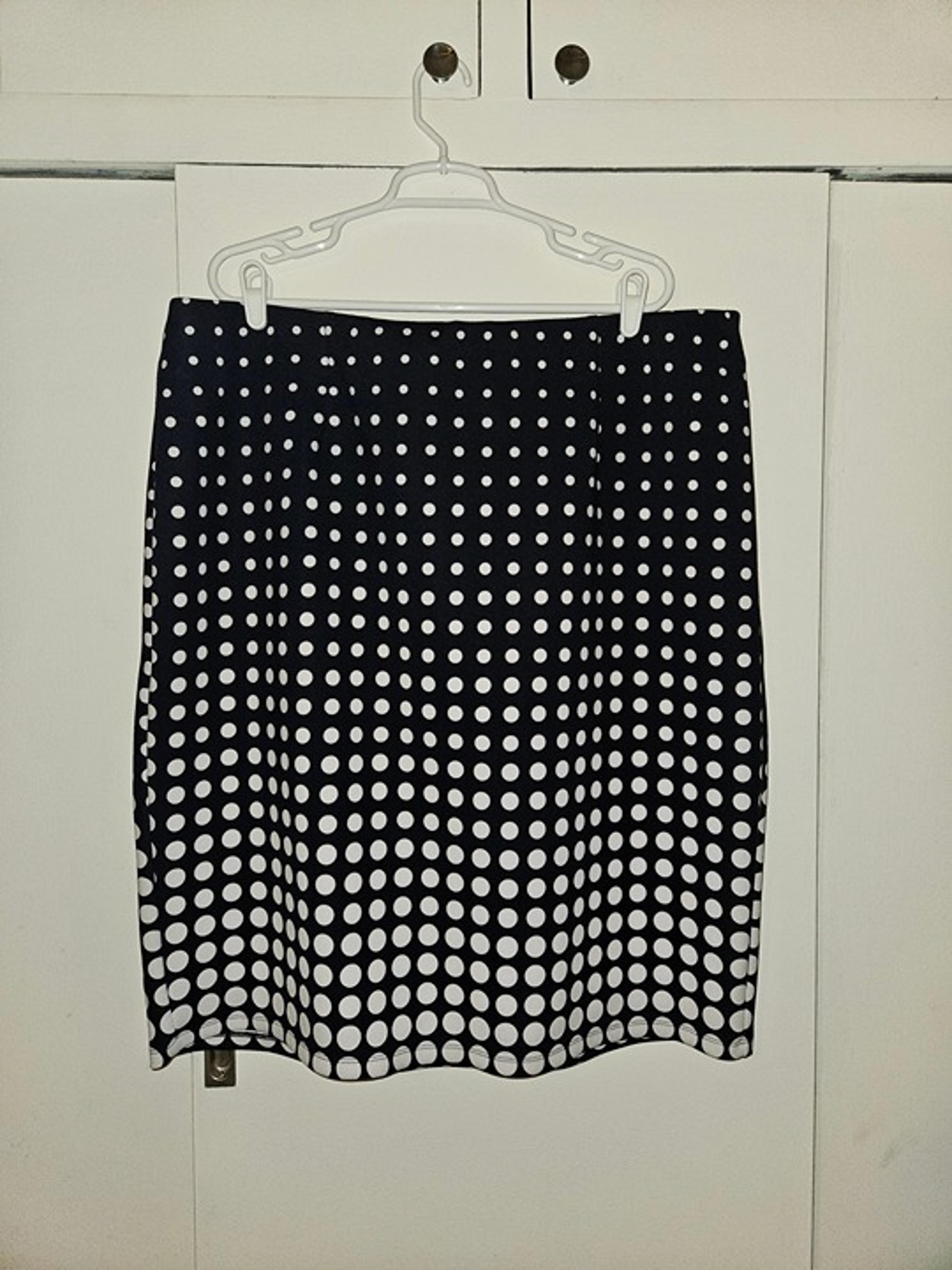 Cato Navy Blue & White Polka Dot Straight Skirt (22/24W)