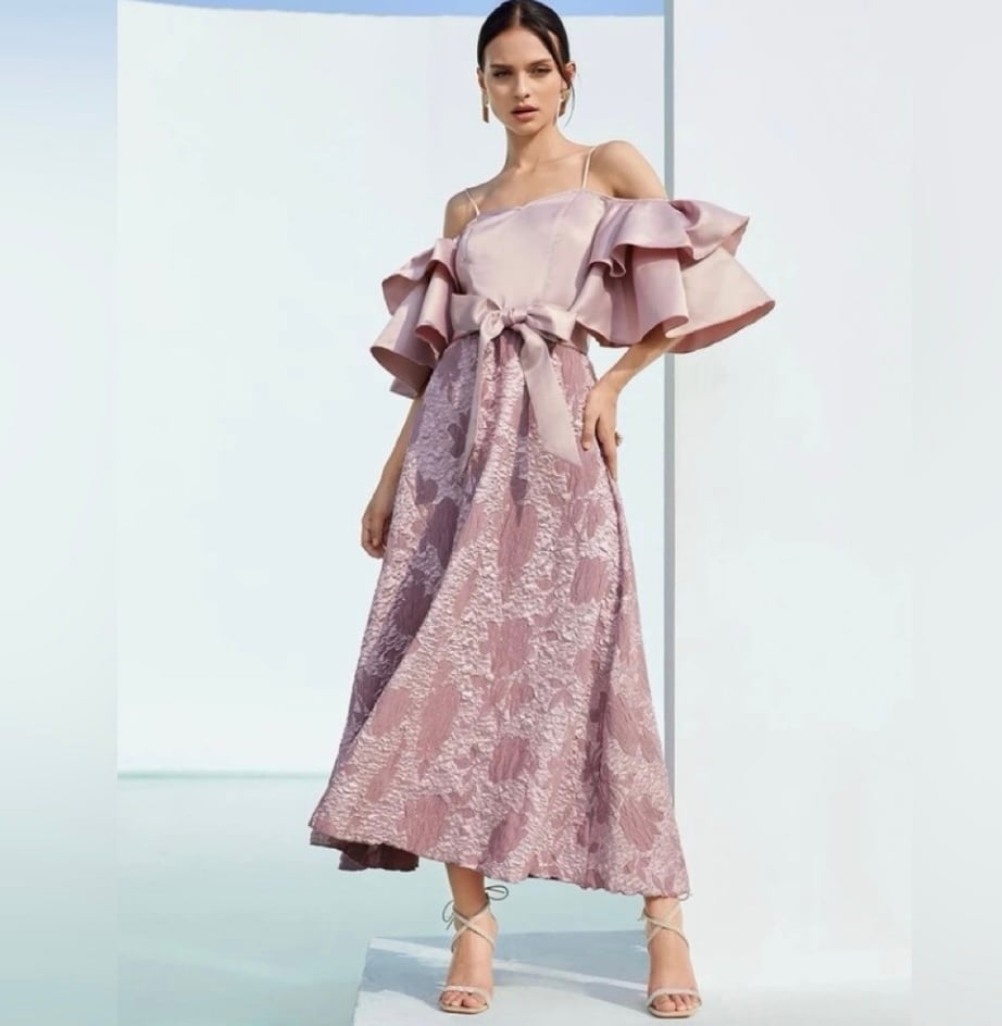 Floral jacquard dress