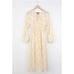 NEW Lulus It's a Love Story Cream Fringe Balloon Sleeve Midi Dress