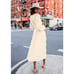 NEW Lulus It's a Love Story Cream Fringe Balloon Sleeve Midi Dress