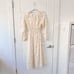 NEW Lulus It's a Love Story Cream Fringe Balloon Sleeve Midi Dress