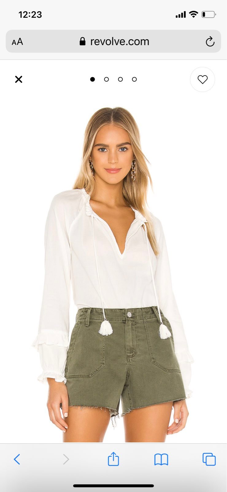 NWT PAIGE Tailynn Blouse in White Size S