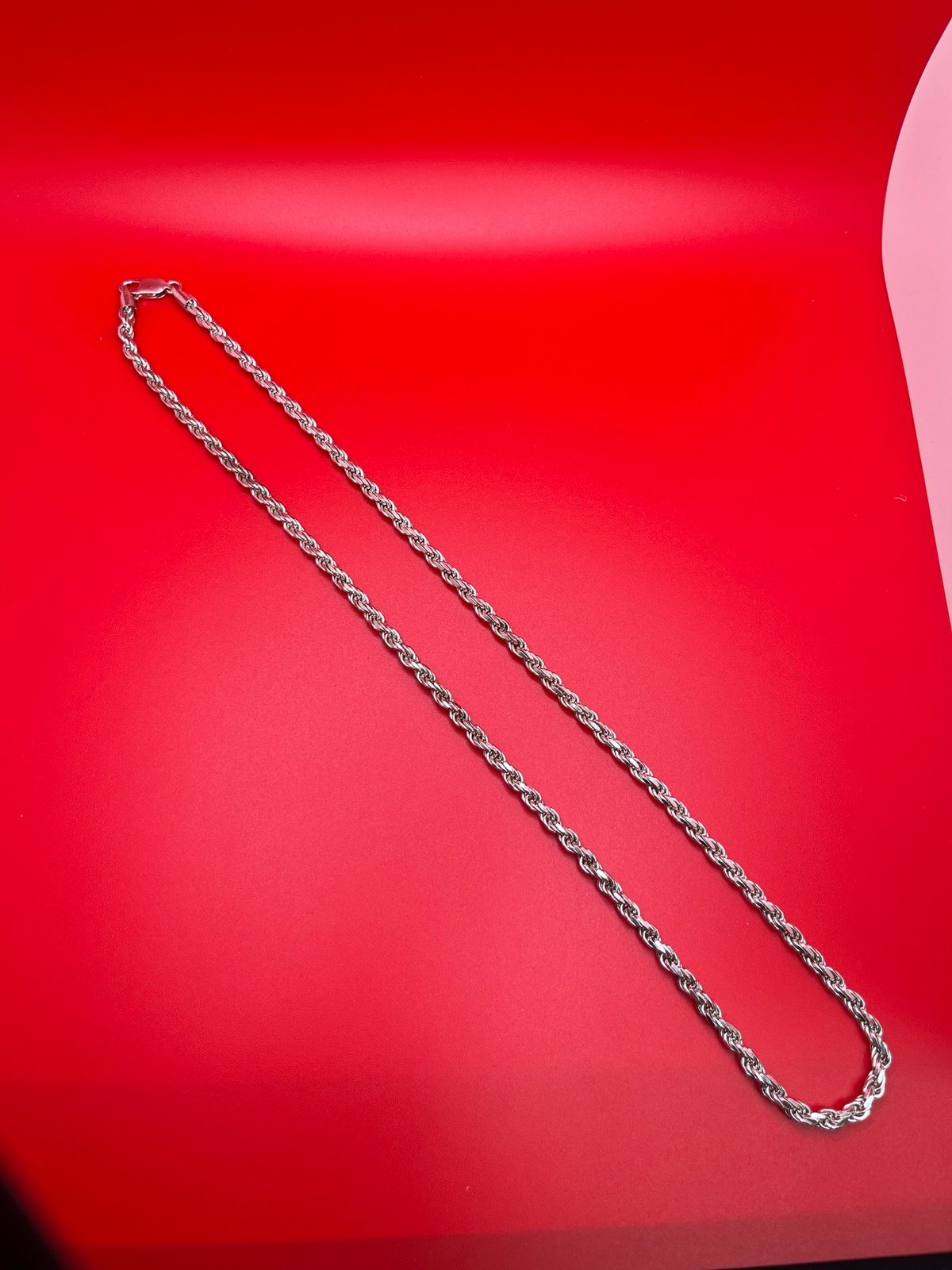 Long Sterling Silver Rope Chain