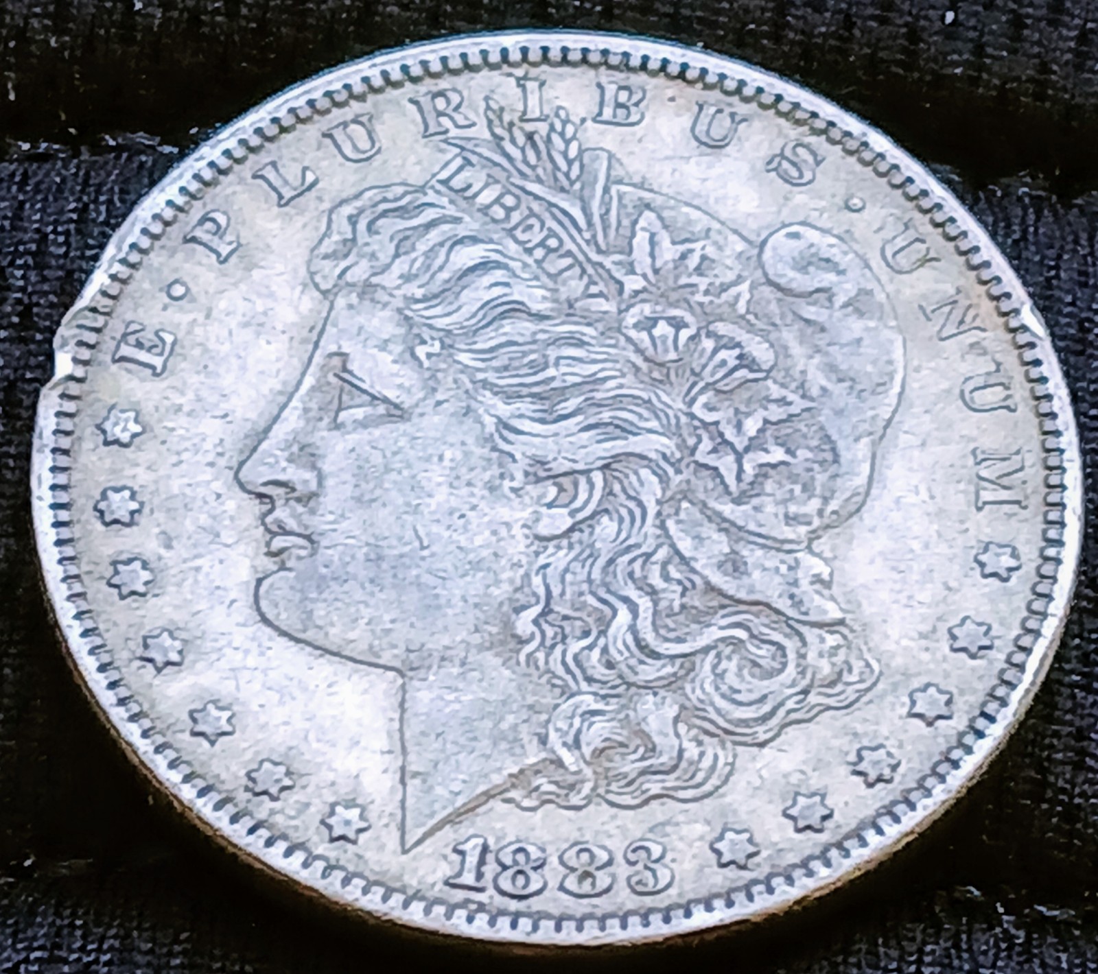 1883p Silver Morgan Dollar tone USA Genuine historical vintage Genuine silver