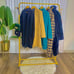 Clothes Rack on wheels, Clothing Rack with Bottom Mesh Storage Shelf