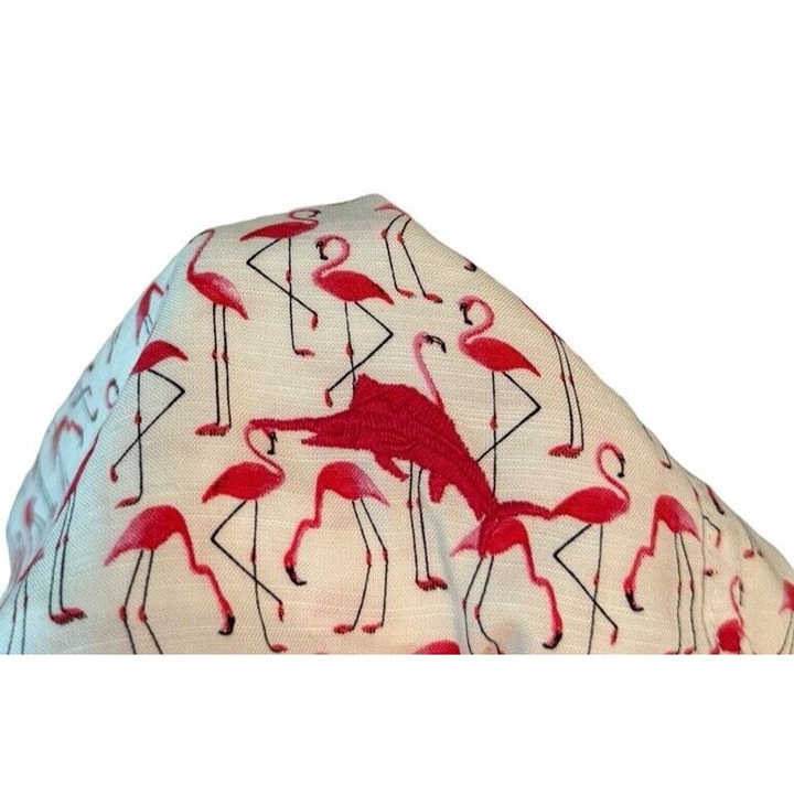 TOMMY BAHAMA Men’s LARGE The Veracruz Cay Flamingo Geo- White NWT $118 - detail