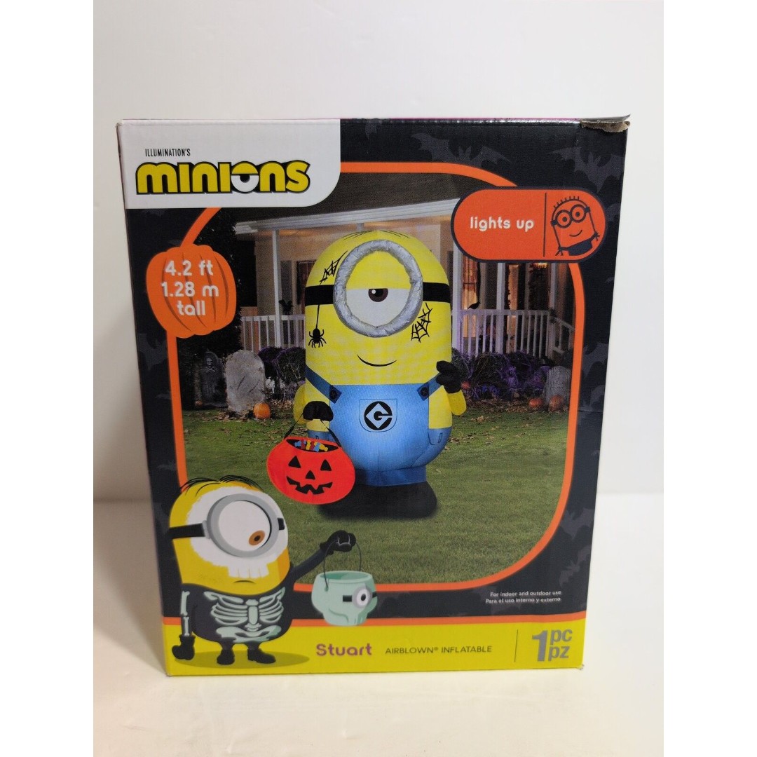 4.2' ft Inflatable Minion Trick or Treat Stuart Halloween Airblown Gemmy